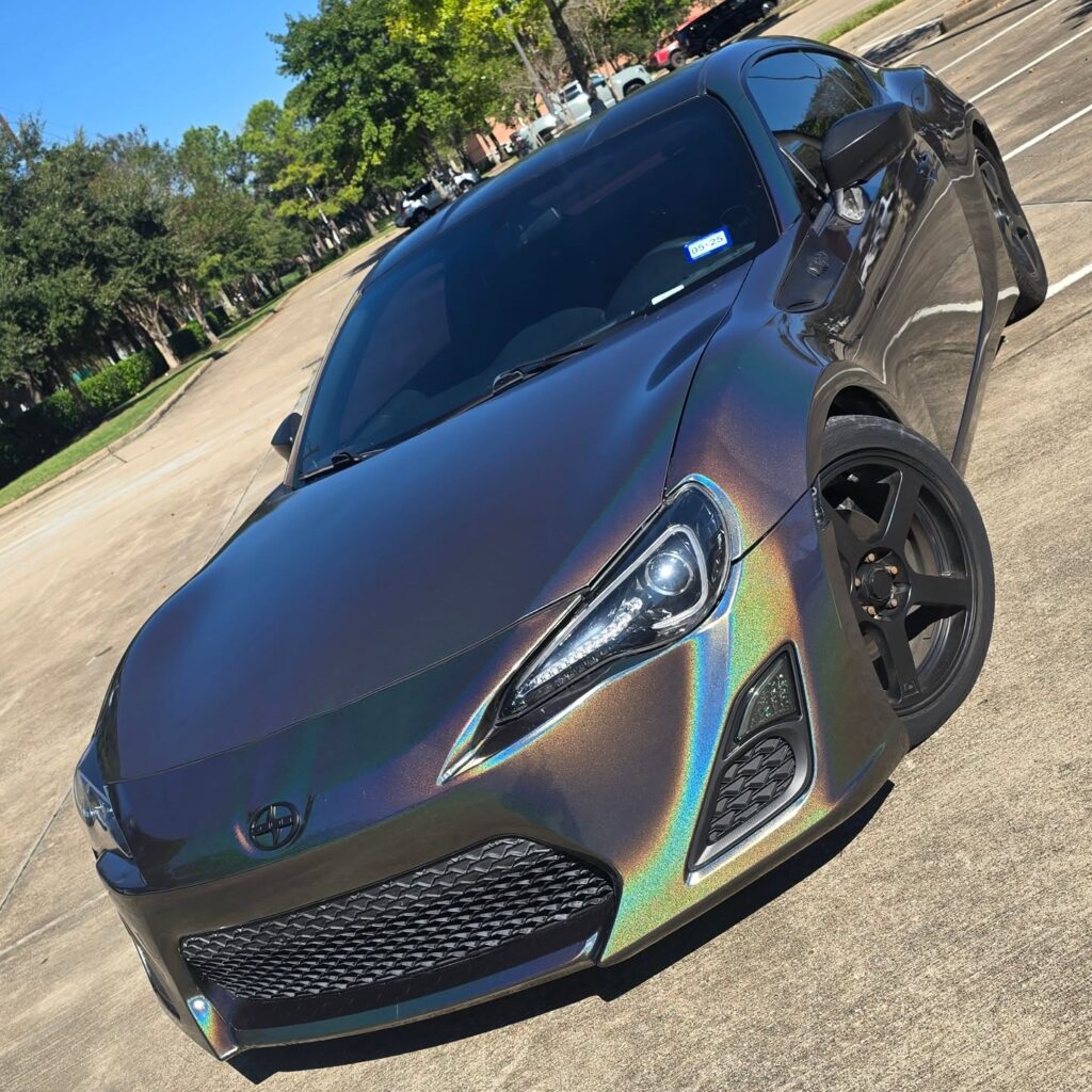 Custom body work, vinyl wrap and exterior lighting on Scion